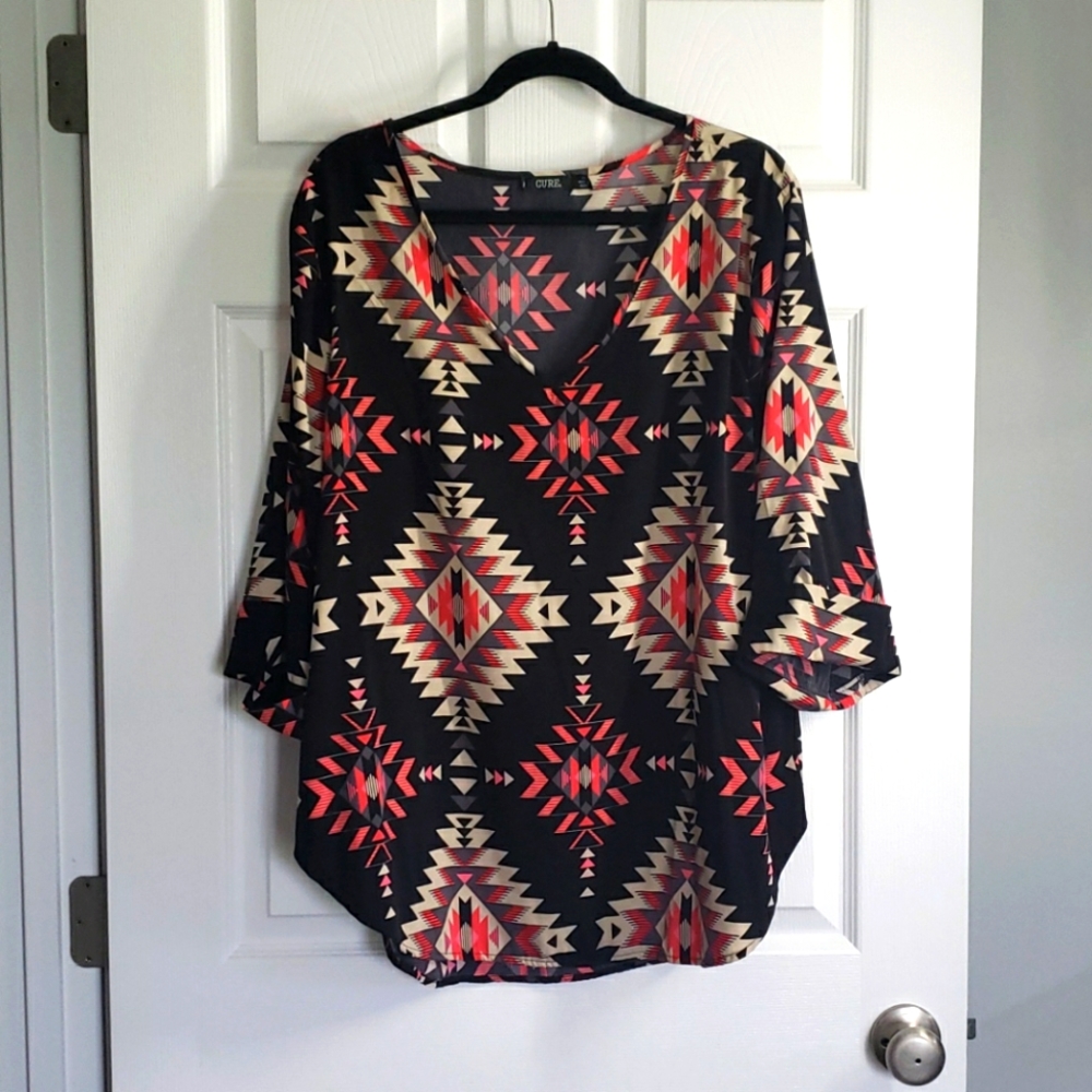 Orange and Black Blouse